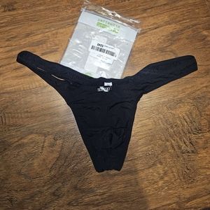 Brand new mens black pouch thong